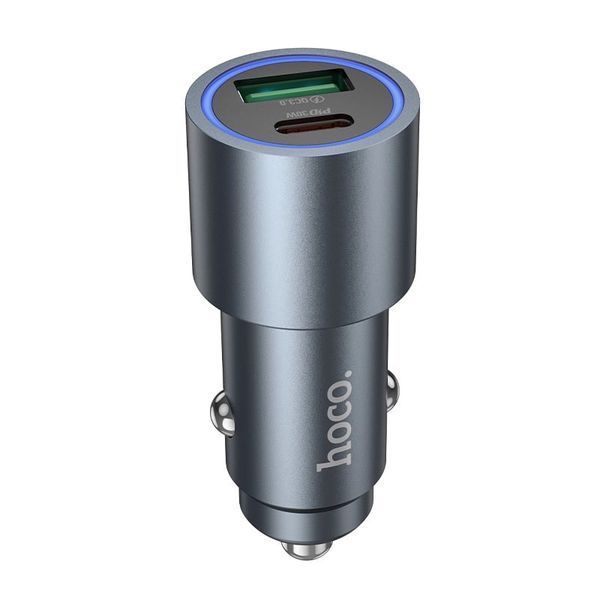 АЗП Hoco Z60 48W dual-port PD30W+QC3.0 (1USB/1Type-C) (Сірий) 00000007877 фото