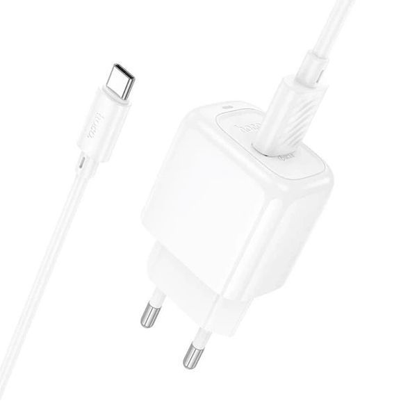 МЗП Hoco CS52A (1USB/QC3.0/18W) + USB - Type-C (білий) 00000007993 фото