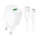 МЗП Hoco CS52A (1USB/QC3.0/18W) + USB - Type-C (білий) 00000007993 фото 7
