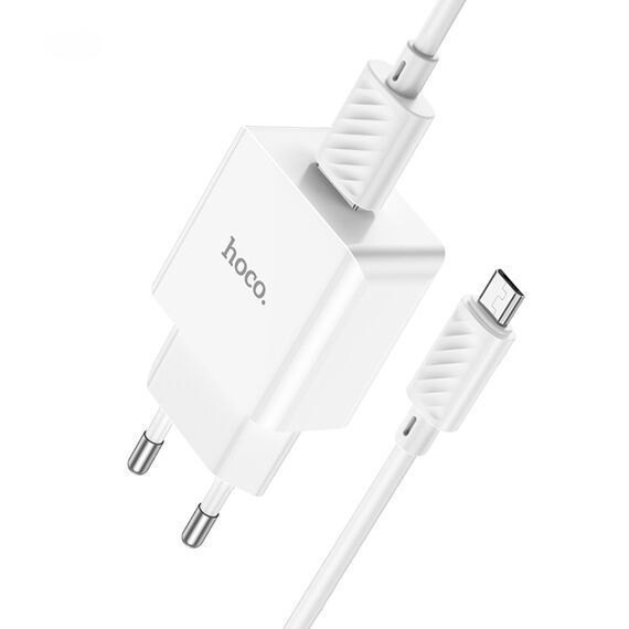 МЗП Hoco C106A (1USB/2.1A) + USB - MicroUSB (білий) 00000007931 фото