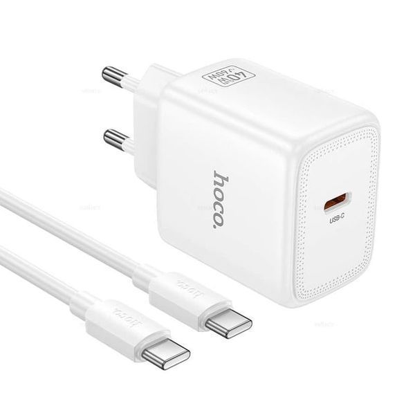 МЗП Hoco N83 (1Type-C/PD40W) + Type-C - Type-C (білий) 00000008041 фото