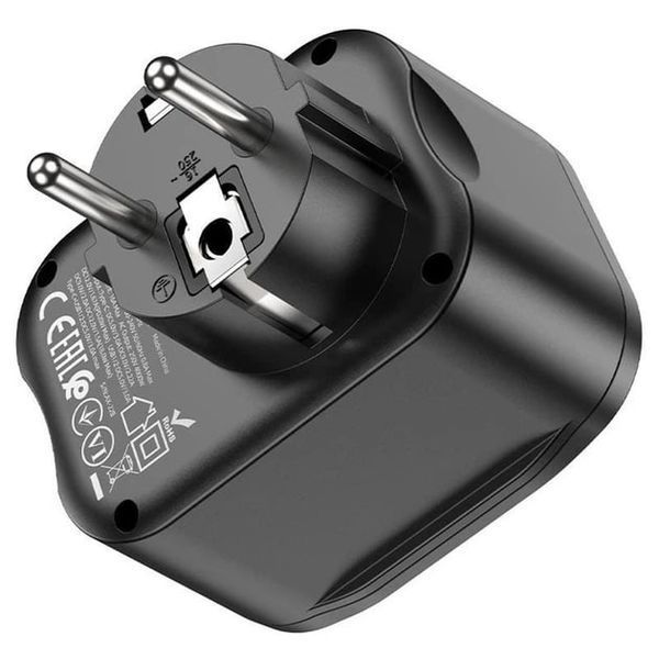 МЗП Hoco NS3 PD20W+ QC3.0 (2USB/1Type-C/1xSocket) (чорний) 00000008043 фото