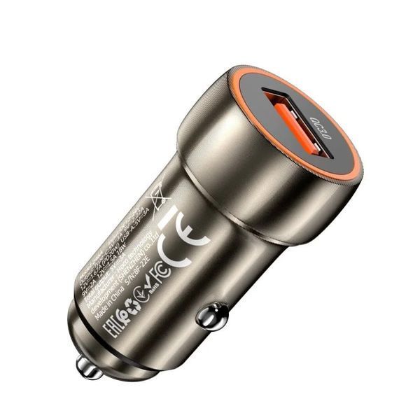 АЗП Hoco Z46 QC3.0 (1USB/18W) (Сірий) 00000007893 фото