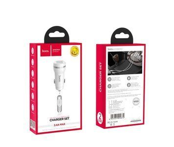 АЗП Hoco Z27 (2USB/2.4A) + USB - Type-C (Білий) 00000007891 фото