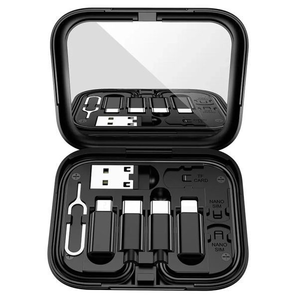 USB кабель Hoco U114 6в1 (3A/0.28m) (чорний) 00000007687 фото