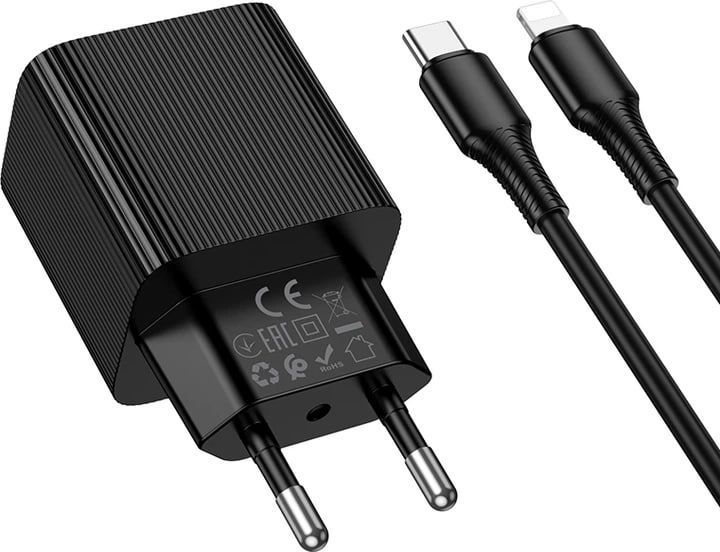 МЗП Hoco CS82A (1Type-C/PD20W) з дисплеєм + Type-C - Lightning (чорний) 00000007998 фото