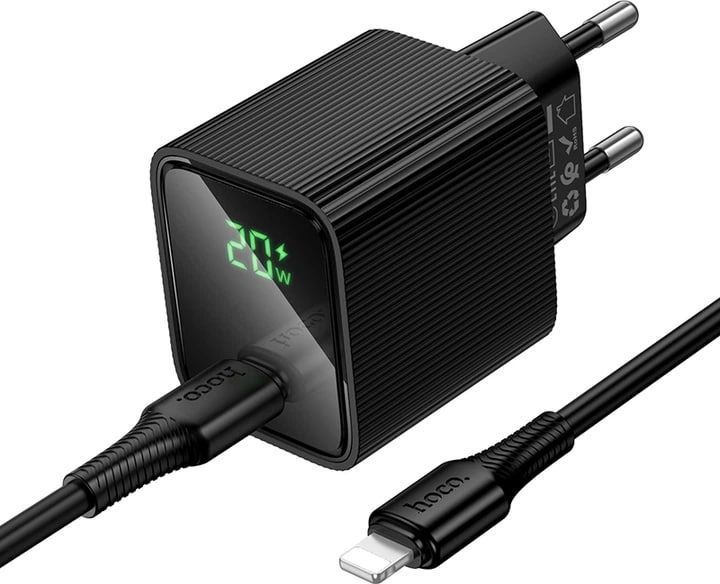 МЗП Hoco CS82A (1Type-C/PD20W) з дисплеєм + Type-C - Lightning (чорний) 00000007998 фото