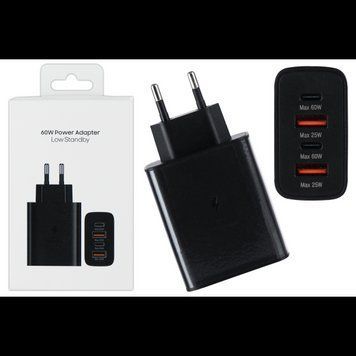 МЗП SAMSUNG TA6040 60W (2USB-А/2USB-С) No LOGO (в упаковці) (Чорний) 00000008105 фото