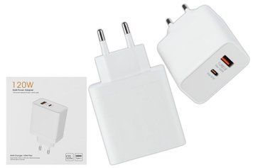 МЗП XIAOMI 120W (1USB-A/1USB-C) No LOGO (в упаковці) (Білий) 00000008106 фото