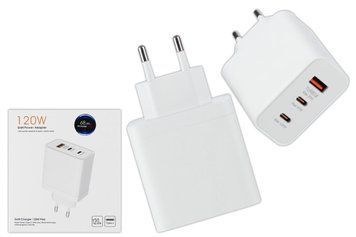 МЗП XIAOMI 120W (1USB-A/2USB-C) No LOGO (в упаковці) (Білий) 00000008107 фото