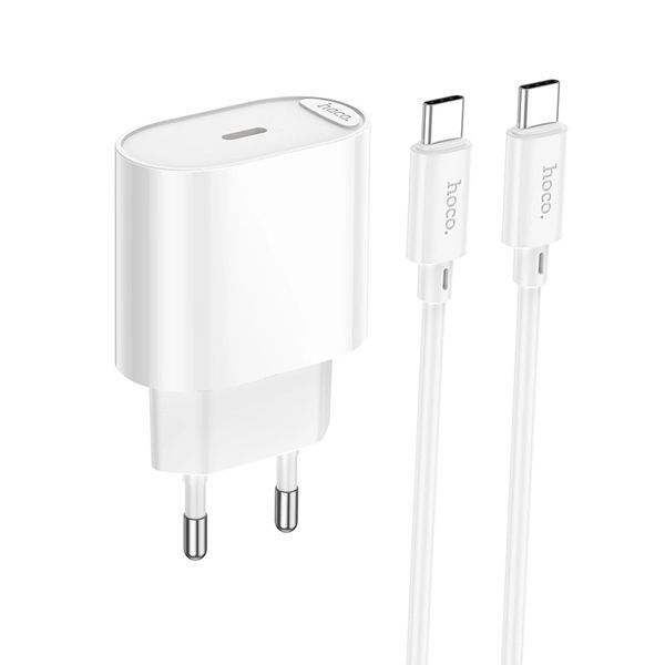 МЗП Hoco C109A (1Type-C/PD20W) + Type-C - Type-C (білий) 00000007935 фото