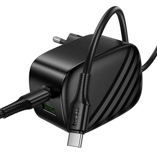 МЗП Hoco CS101A (1Type-C/PD20W+1USB/QC3.0) + Type-C - Type-C (чорний) 00000007967 фото
