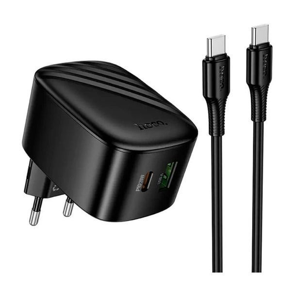 МЗП Hoco CS101A (1Type-C/PD20W+1USB/QC3.0) + Type-C - Type-C (чорний) 00000007967 фото