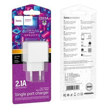 МЗП Hoco CS11A (1USB/2,1A) (білий) 00000007975 фото