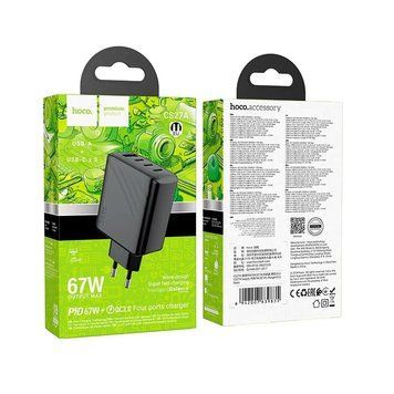 МЗП Hoco CS27A (3Type-C/PD67W+1USB/QC4.0) (чорний) 00000007987 фото