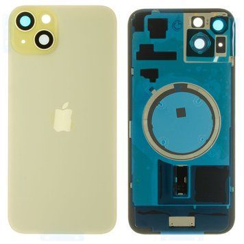 Задня кришка iPhone 15 Plus жовта, з рамкою, в комплекті скло камери, магнітне кільце, оригінал PRC bgip15+ElCG фото