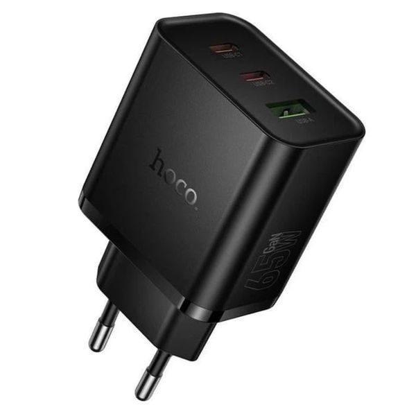 МЗП Hoco N75 (2Type-C/PD65W+1USB/QC3.0) (чорний) 00000008036 фото