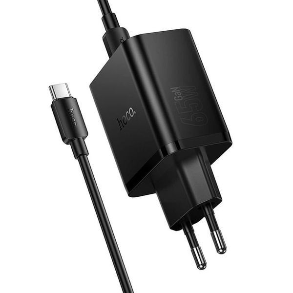 МЗП Hoco N75 (2Type-C/PD65W+1USB/QC3.0) + Type-C - Type-C (чорний) 00000008037 фото