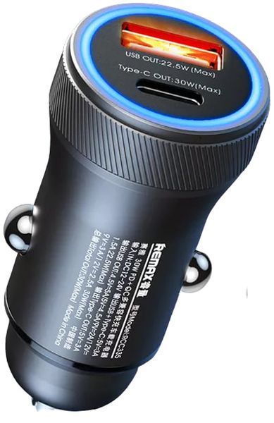 АЗП Remax RCC335 PD30W+QC3.0 (1USB/1Type-C) (Чорний) 00000007887 фото