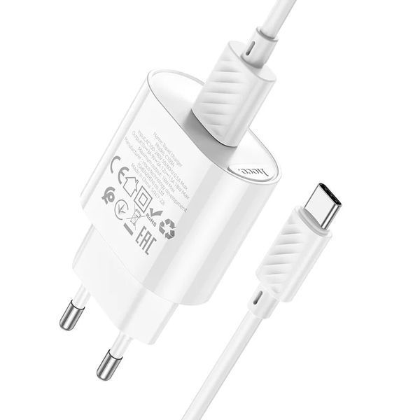 МЗП Hoco C109A QC3.0 (1 USB/3,0.A) + USB - Type-C (білий) 00000007939 фото