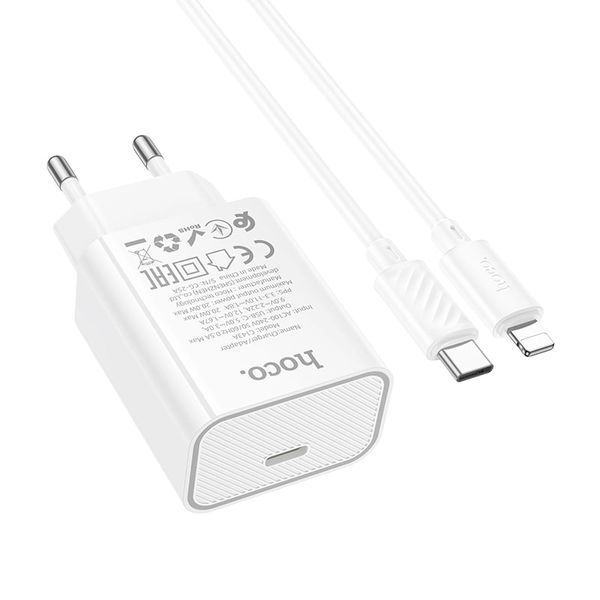 МЗП Hoco C143A PD20W + Type-C - Lightning (білий) 00000007949 фото