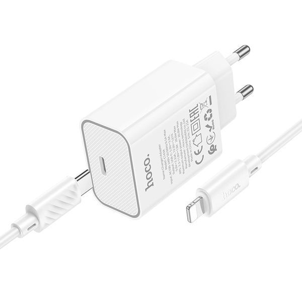 МЗП Hoco C143A PD20W + Type-C - Lightning (білий) 00000007949 фото
