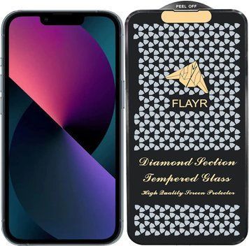 Захисне скло Flayr Diamond Original iPhone X / XS / 11 Pro чорний без упаковки 00000008239 фото